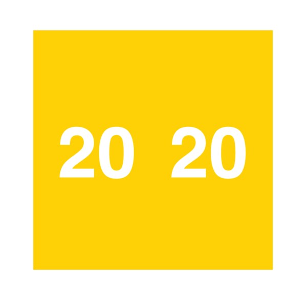 2020 Smead Year Bands 1-7/8" x 1-7/8" Yellow w/Black